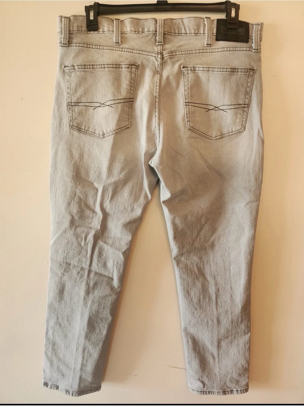 Levi's Signature Jeans Mens Size 38x30 Gray S37 Slim Fit Flex Stretch Denim